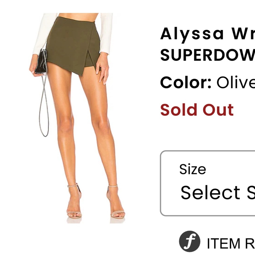 Superdown Alyssa Wrap Skort in Olive - Picture 3 of 3